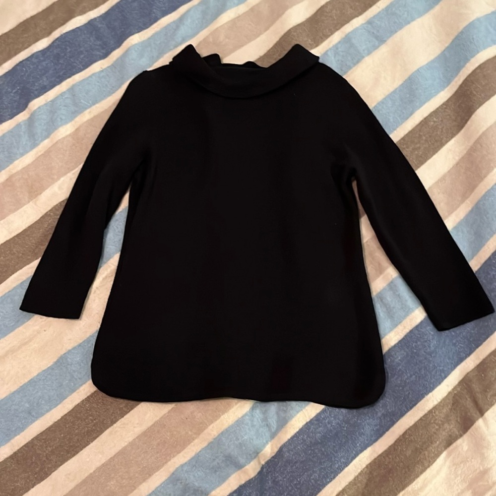 Talbots black cowl knit sweater S
